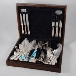 Modern canteen of cutlery, Cooper Ludlam, bead pattern, mahogany case.