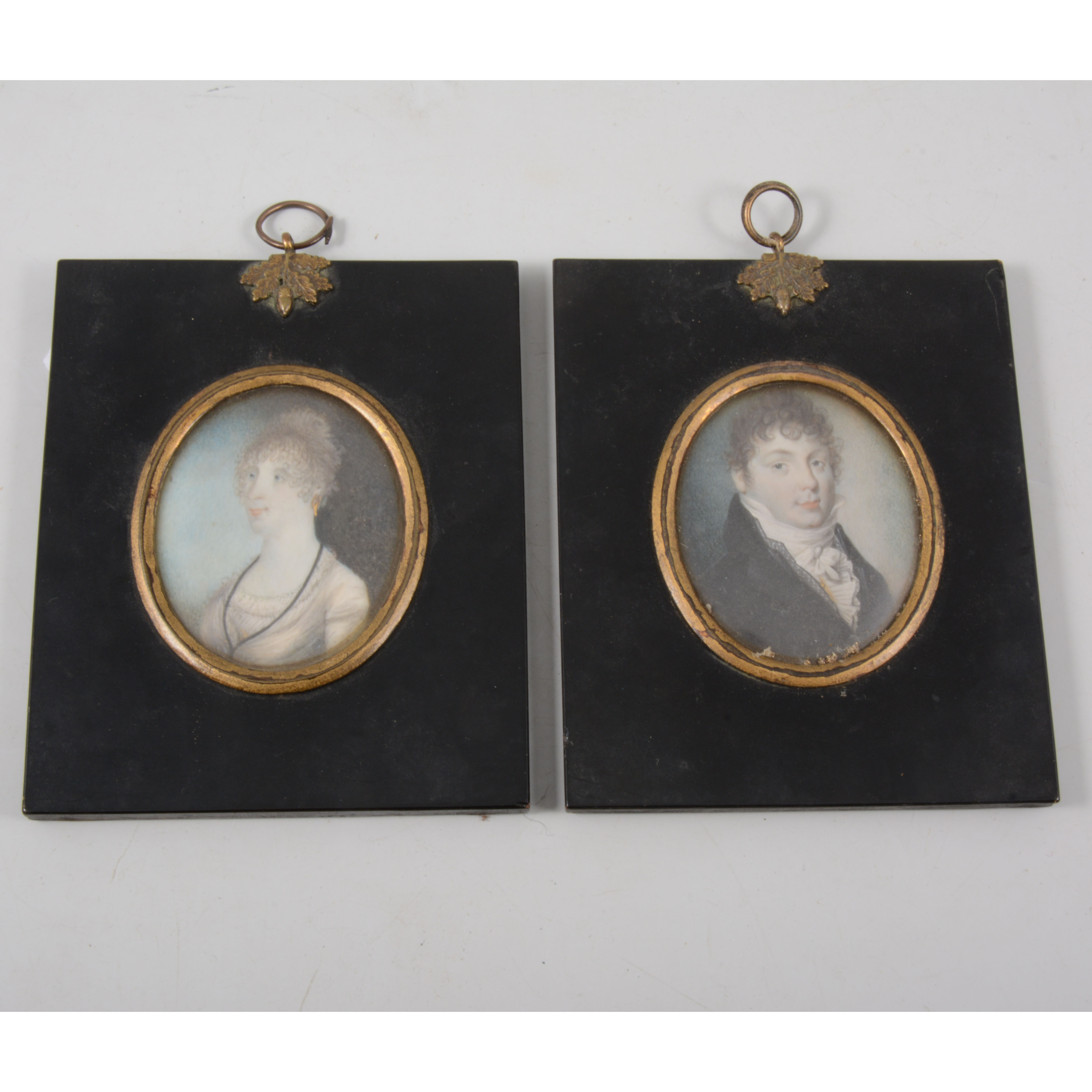 Regency oval portrait miniature, James Newbon, shoulders length, 7cm x 5.