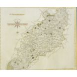 John Cary - Three antiquarian maps, Lancashire, Northamptonshire, Staffordshire.