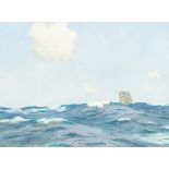 George Fagan Bradshaw, 'Full Sail', tall ship at sea, signed, gouache, 29cm x 39cm.