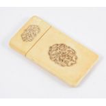 Cantonese carved ivory visiting card case, late 19th Century,