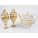 Viennese style porcelain tea ware; Villroy & Bosch planter; decorative teaware, etc.