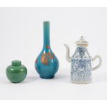 Chinese blue and white wine ewer, of small size, stylized decoration,