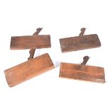 Collection of antique wooden moulding planes.