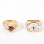 Two rings - gentleman's signet design,