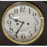 German longcase clock, domed case, circular dial, glazed door, box base on cabriole legs,