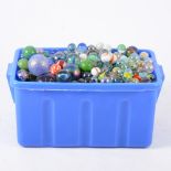 Collection of marbles.