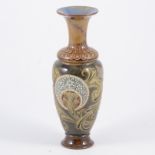 Doulton Lambeth stoneware bottle vase, by Eliza Simmance, flared collar,