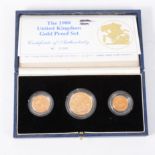 United Kingdom 1988 Gold Proof Collection, Two Pound Coin, Full Sovereign, Half Sovereign,