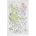 After Elizabeth Burstow, floral prints, pencil signed,