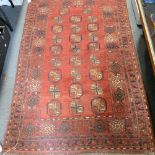 Persian pattern bag face rugs, two stitched panels,