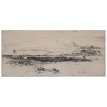 Oliver Hall, Lower Dudden Moss, monochrome etching,