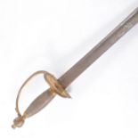 19th Century sword, defective blade, indistinctly marked and with some engraved decoration,