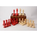 Attributed to Richard Whitty of Liverpool, a Staunton style stained ivory chess set, the king 8.