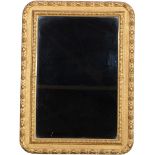 Victorian gilt gesso wall mirror, rectangular plate.