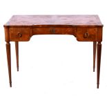 Reproduction Empire style mahogany and rosewood writing table.