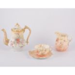 A Limoge floral coffee service with rectangular tray,