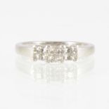 A Princess cut diamond ring,