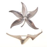 Two silver brooches - N.E.