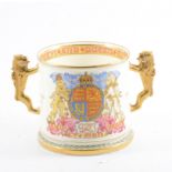 Loving Cup, modern Paragon China with two Lion handles, Limited Edition No.