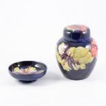 A Moorcroft "Hibiscus" ginger jar on blue ground 15.