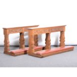 Oak Housel stool / Communion rail, rectangular top,