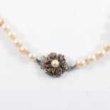 A cultured pearl rope necklace, one hundred and five 6.