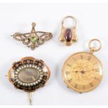 A tray of Victorian and later jewellery, a cameo ring marked 9ct, size P,