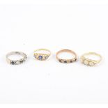 Four gemset rings,