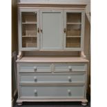 Orkney Island style painted pine dresser, 19th Century, moulded cornice,