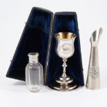 A Victorian silver travelling Communion set,...