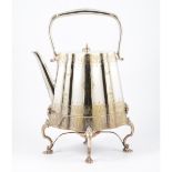 Edwardian silver-plated spirit kettle on...