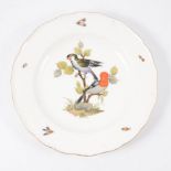 Meissen plate, decorated with exotic birds and...