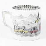 Victorian Staffordshire pottery mug, ...