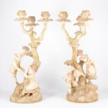 Pair of Royal Worcester 'two-figure' three...