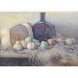 F. Dobbs, Apple, Still life, pastel on board,...