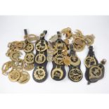 Collection of horse brasses.