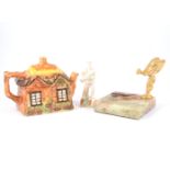 Capodimonte model of an English cottage, 13cm;...