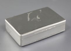 A Victorian silver sandwich box, by William Summers, hallmarked London 1864, of rectangular form,