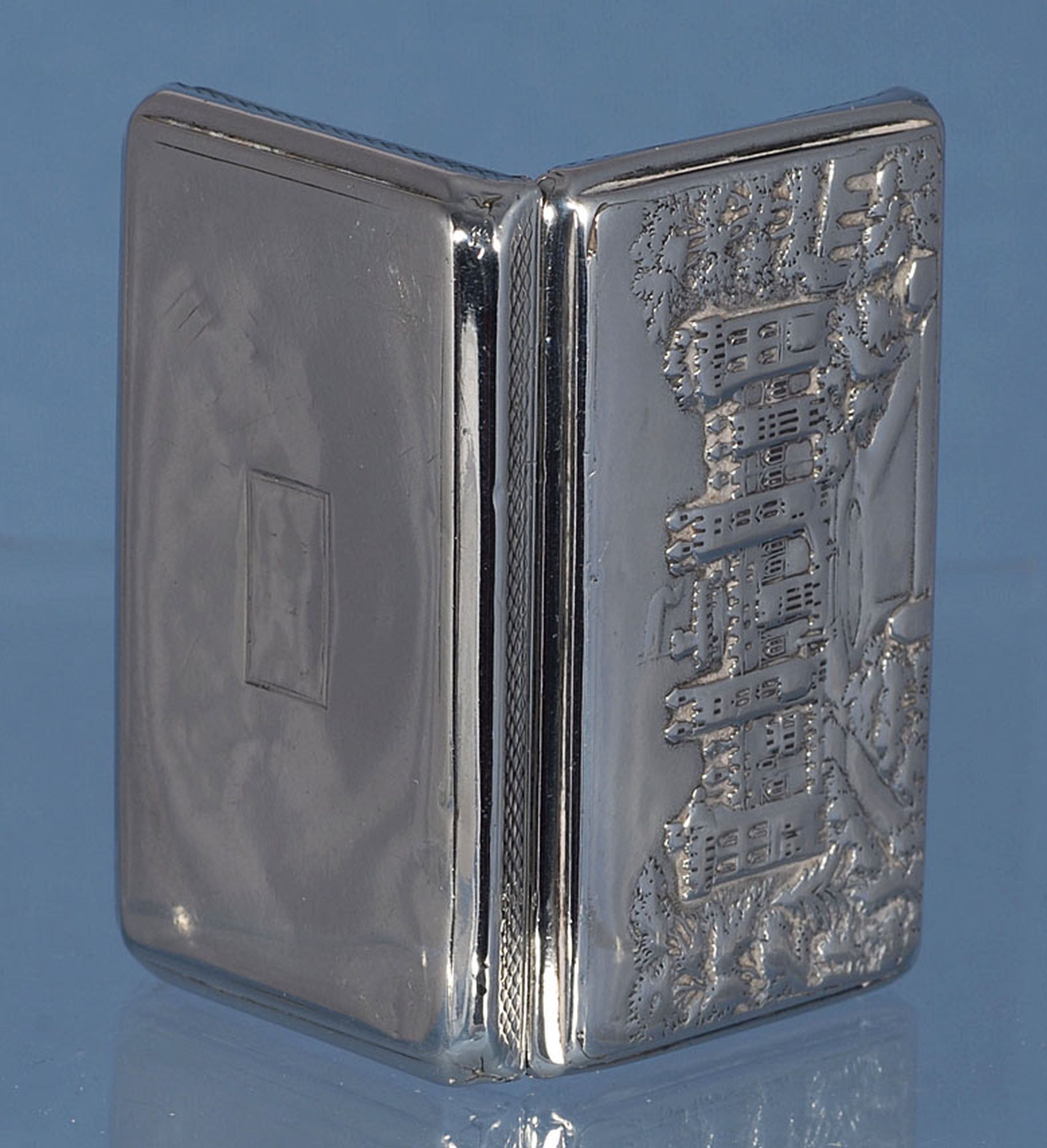 An early Victorian silver castle top snuff box, by Nathaniel Mills, hallmarked Birmingham 1837, of - Image 4 of 8
