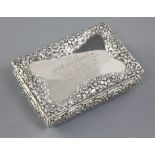 A Victorian silver table presentation snuff box, by Nathaniel Mills, hallmarked Birmingham 1838,