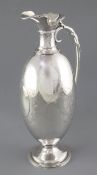 A mid Victorian silver wine ewer, by George Richards Elkington, hallmarked for London 1866, of
