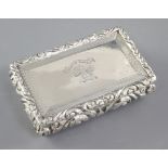 A George IV silver snuff box, by Thomas Shaw, hallmarked Birmingham 1825, of rectangular ogee form