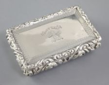 A George IV silver snuff box, by Thomas Shaw, hallmarked Birmingham 1825, of rectangular ogee form