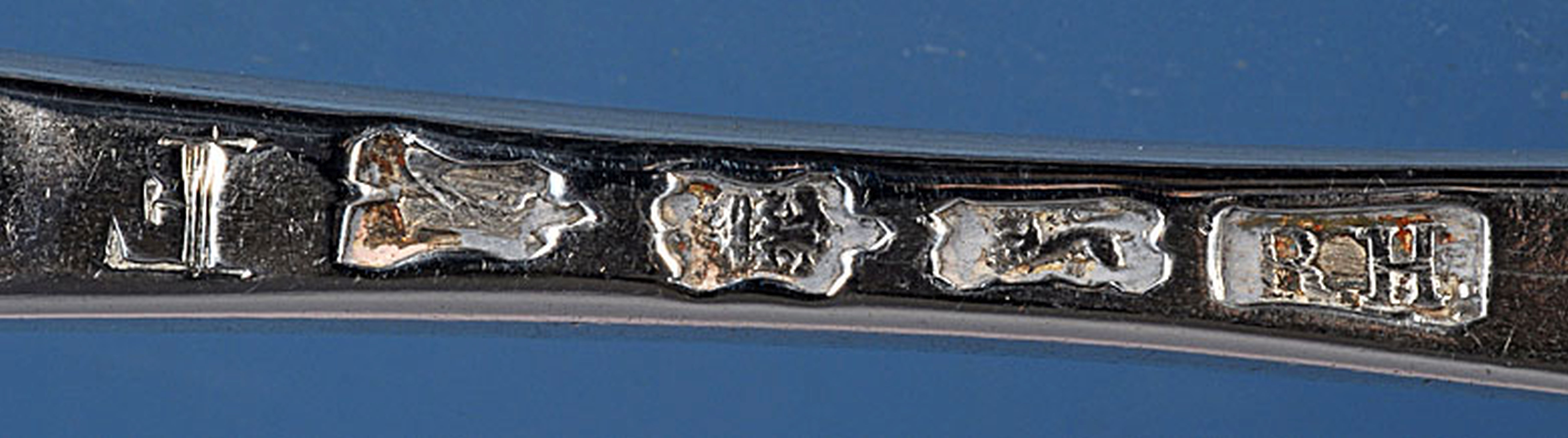 A George II silver marrow scoop, by Roger Hare, hallmarked London 1752, bearing an unusual - Image 5 of 5