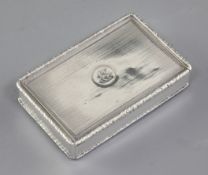 A William IV engine turned silver snuff box, by Edward Edwards II, hallmarked London 1835, of