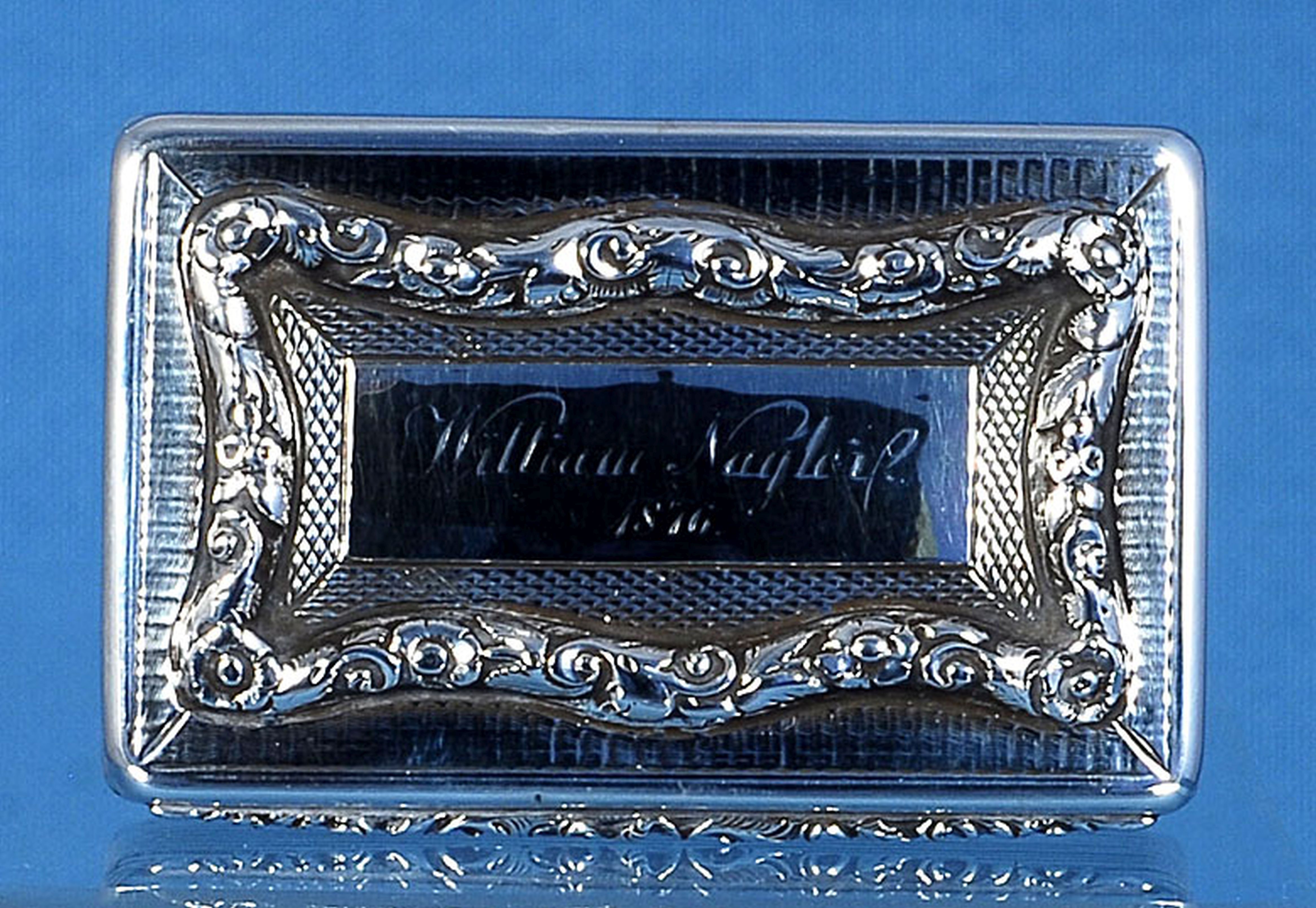 An early Victorian silver snuff box, by Francis Clark, hallmarked Birmingham 1840, of rectangular - Image 5 of 10