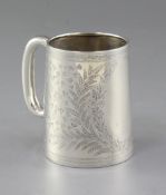 A Victorian silver christening mug, by Thomas Hayes, hallmarked Birmingham 1891, of tapering form