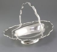 A George V silver fruit basket, by R.F. Mosley & Co, hallmarked Sheffield 1924, of oval form with