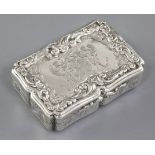 A good Victorian silver presentation table snuff box, by Nathaniel Mills, hallmarked Birmingham